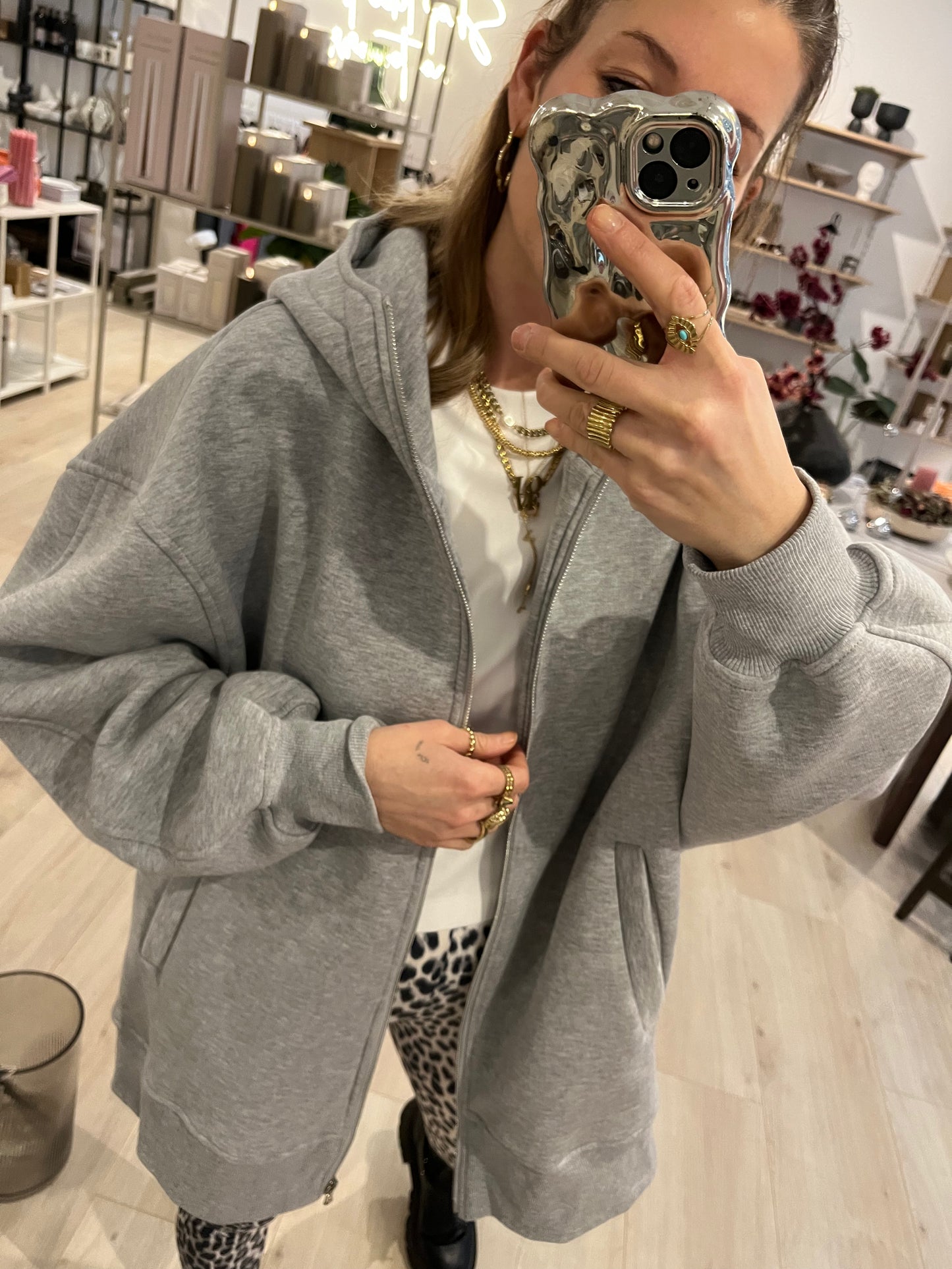 Zipper Grau oversized