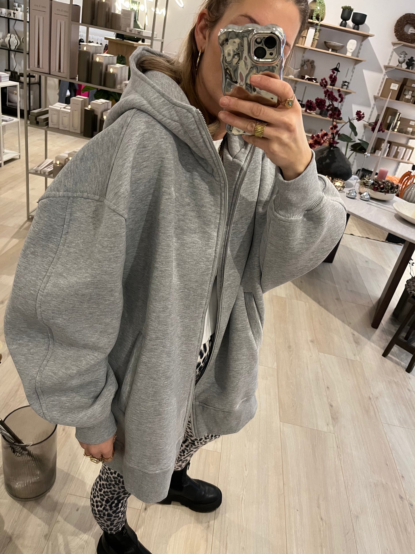 Zipper Grau oversized