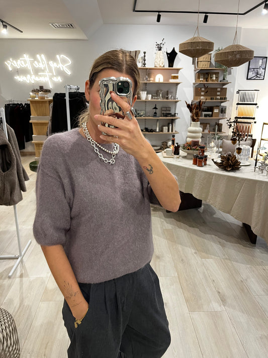 Alpaka Halbarm taupe