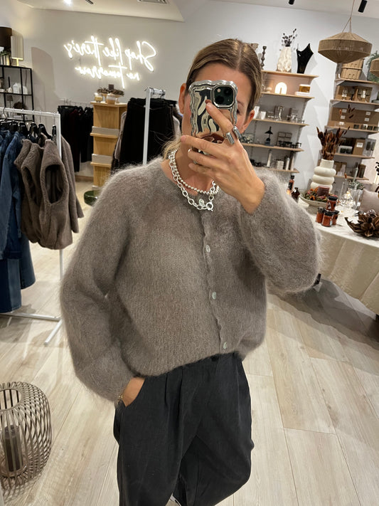 Mohair Cardigan taupe