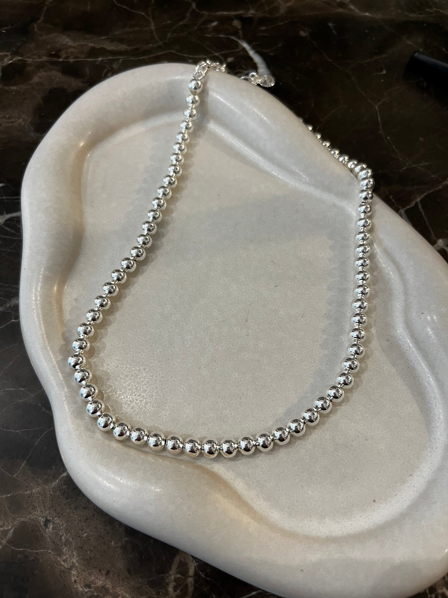 Perlenkette Silber