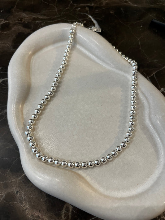 Perlenkette Silber