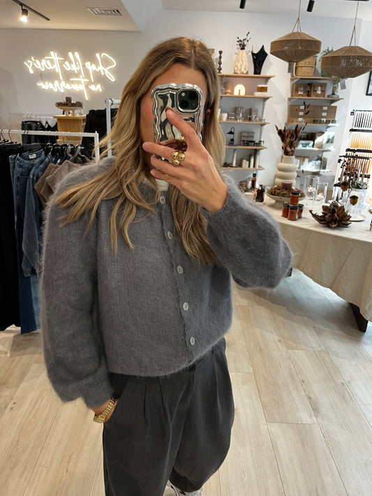 Mohair Cardigan grau