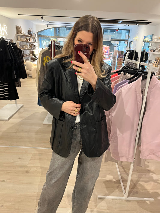 Blazer aus Lederimitat