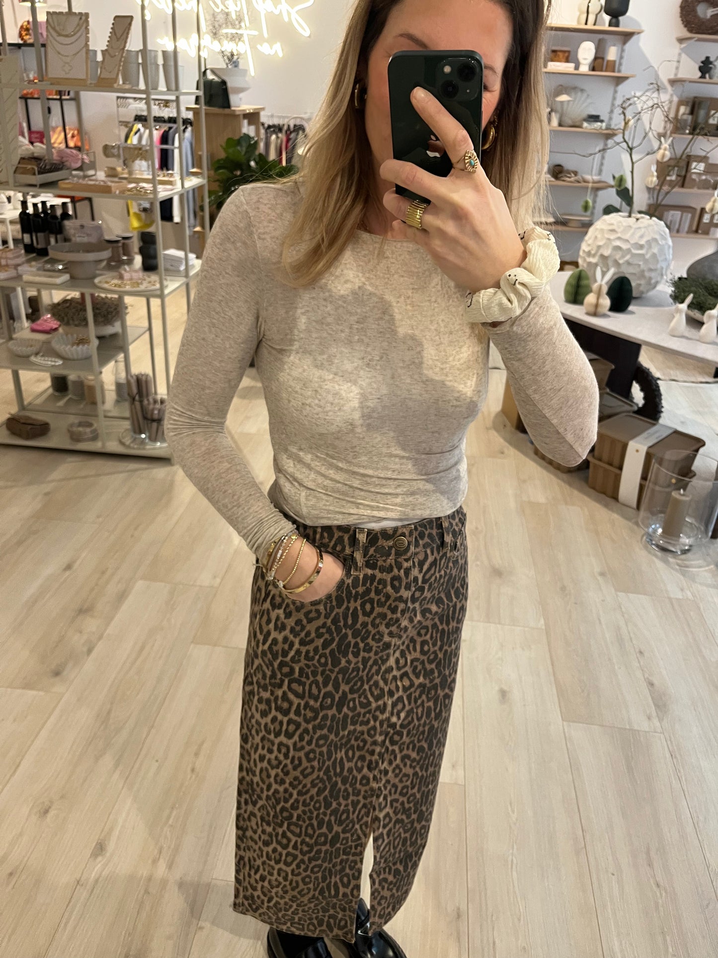 Basic Cashmere Longsleeve beige meliert