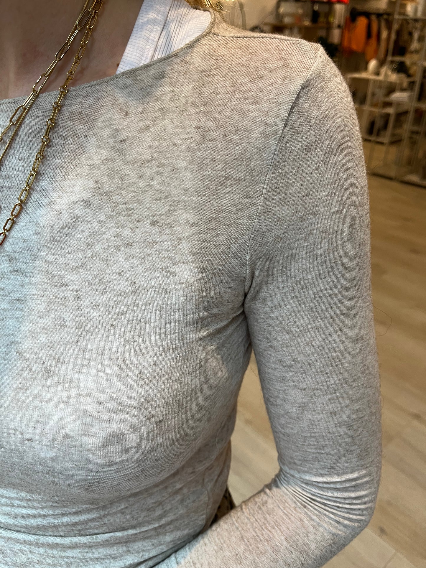 Basic Cashmere Longsleeve beige meliert