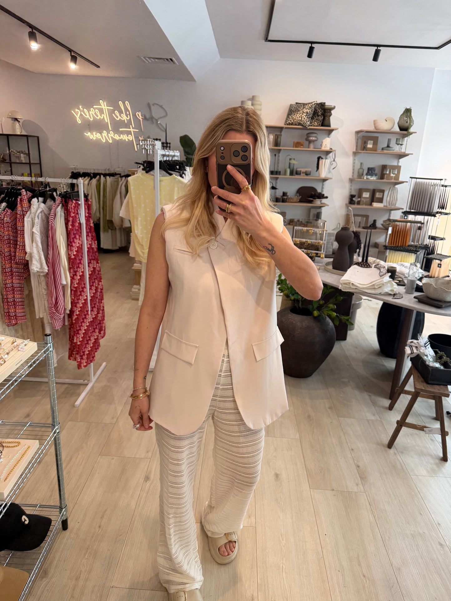 Blazerweste light beige