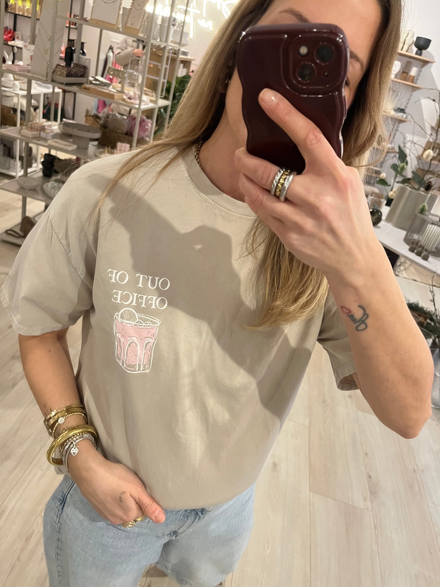 T-Shirt Out Of Office beige
