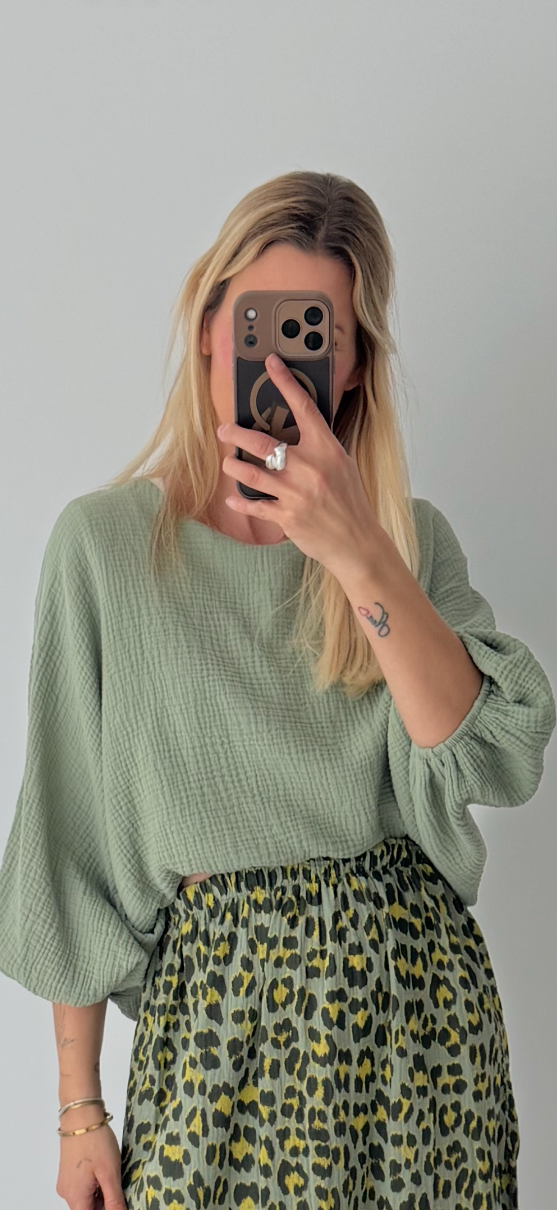 Bluse Musselin Salbei