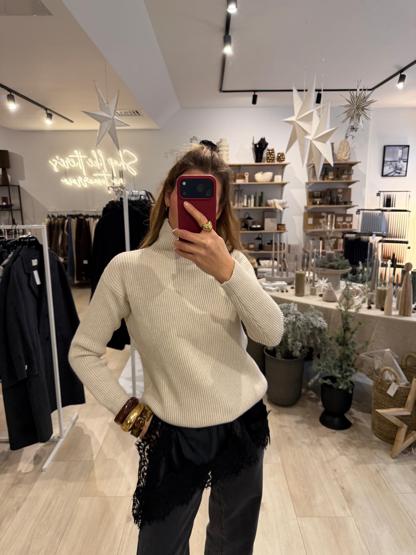 Rollkragenpullover Ellen beige