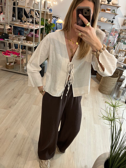 Leinenbluse Jette beige