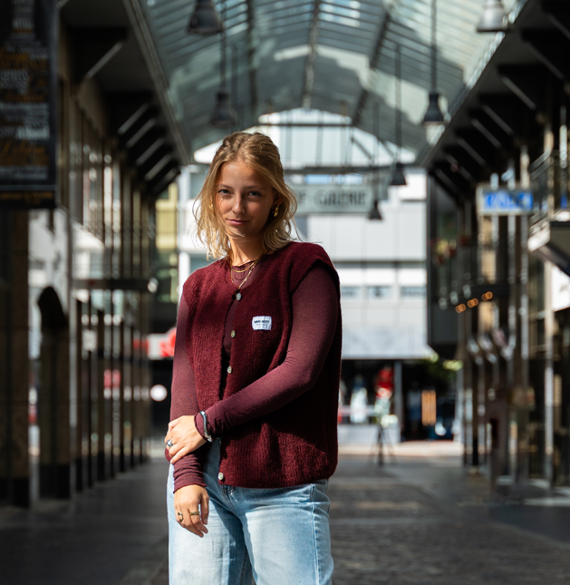 Wollweste Bordeaux