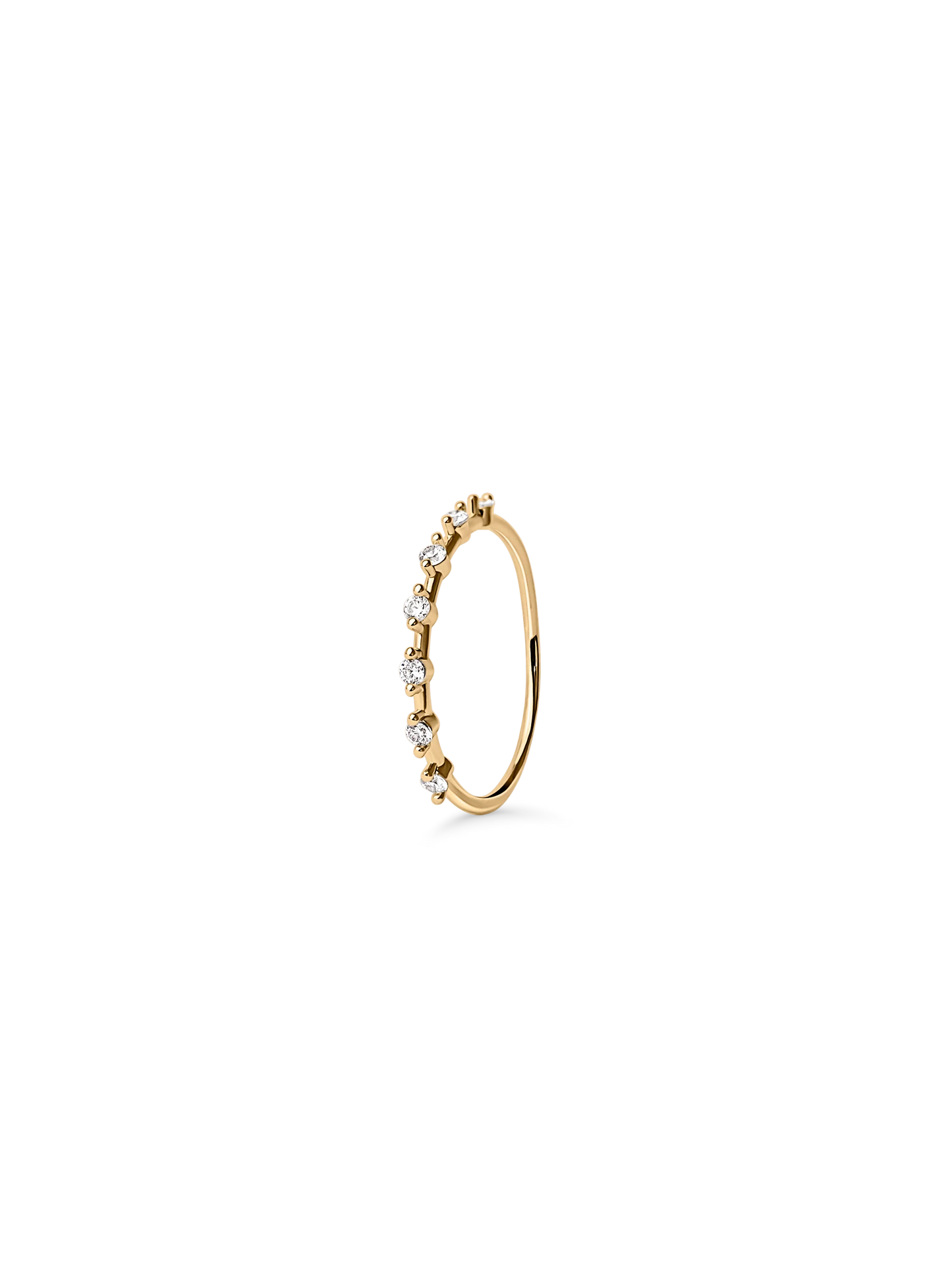 Beaded Zirconia Stacker Ring, gold, Muli Collection