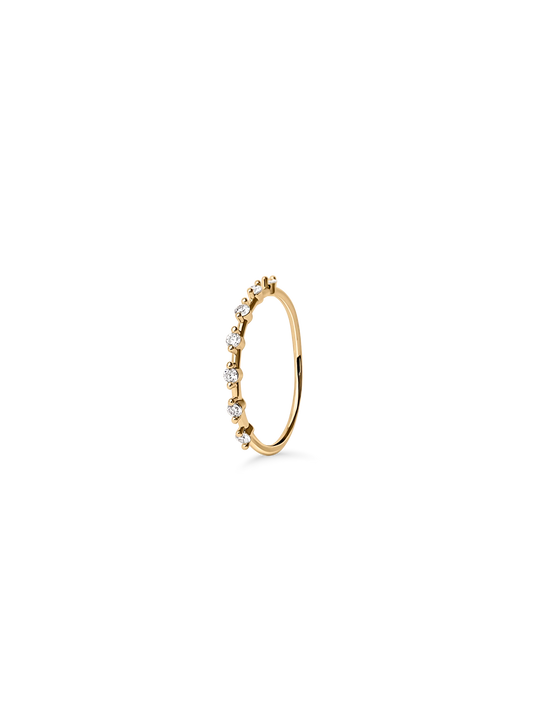 Beaded Zirconia Stacker Ring, gold, Muli Collection
