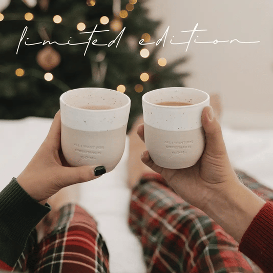 Becher "all I want for christmas", Eulenschnitt