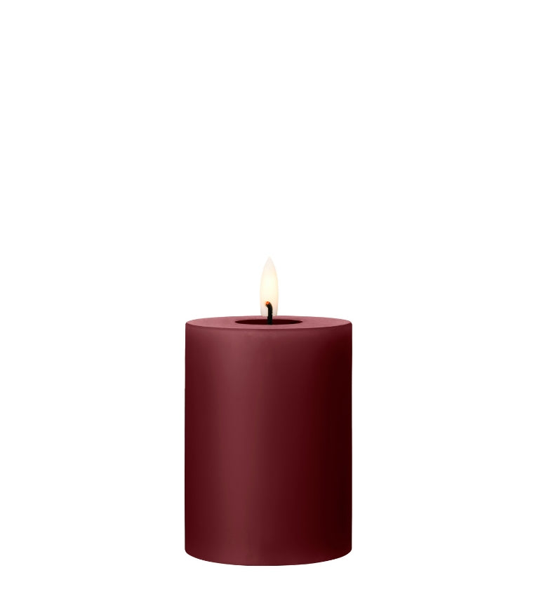 LED Blockkerze 10cm, Deep Wine 44/2, ester & erik