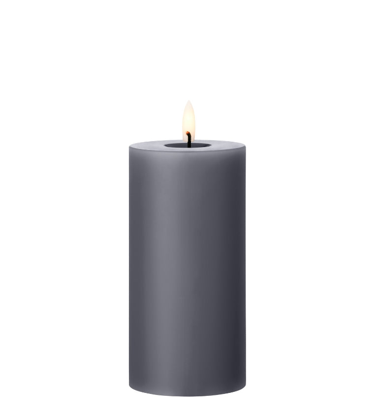 LED Blockkerze 15cm, Dark Slate#74, ester&erik