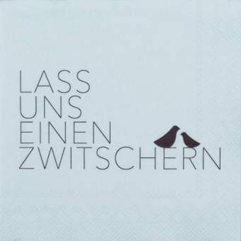 Cocktailserviette "lass uns einen zwitschern" Räder