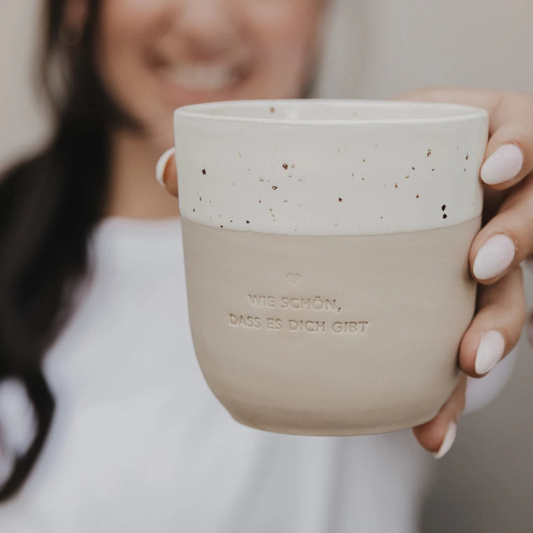 Becher "wie schön, dass es dich gibt", Eulenschnitt