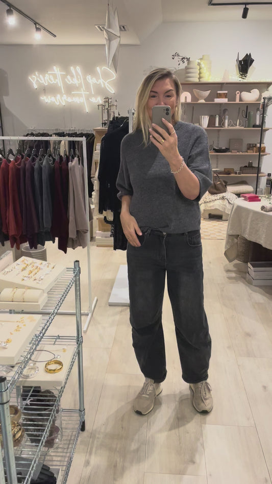 Alpaka Halbarmshirt grau