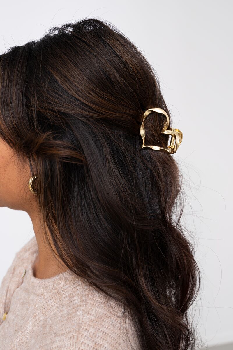 Haarspange Herz gold