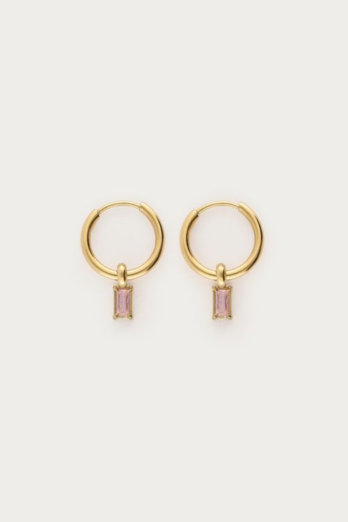 Minimalistische Creolen mit Stein