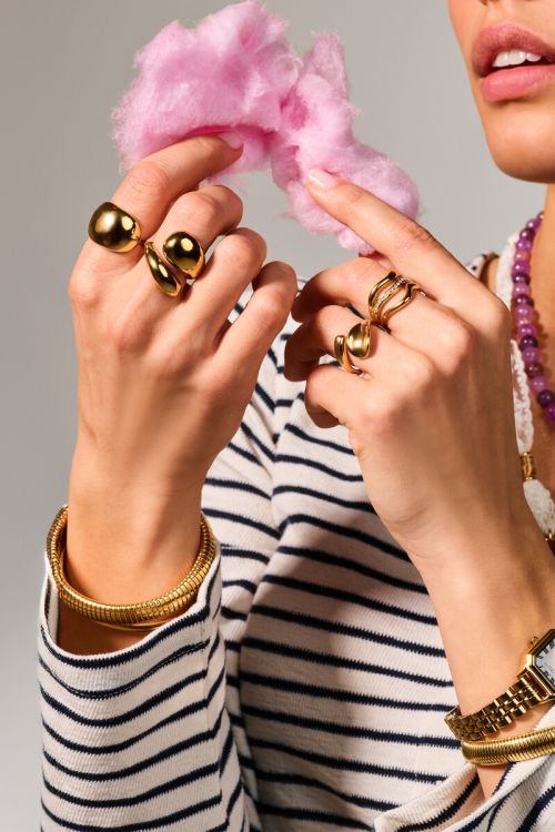 Statement Ring chunky Kugel gold