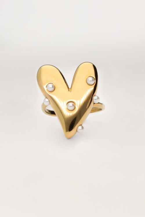 Haarspange Herz Perlen