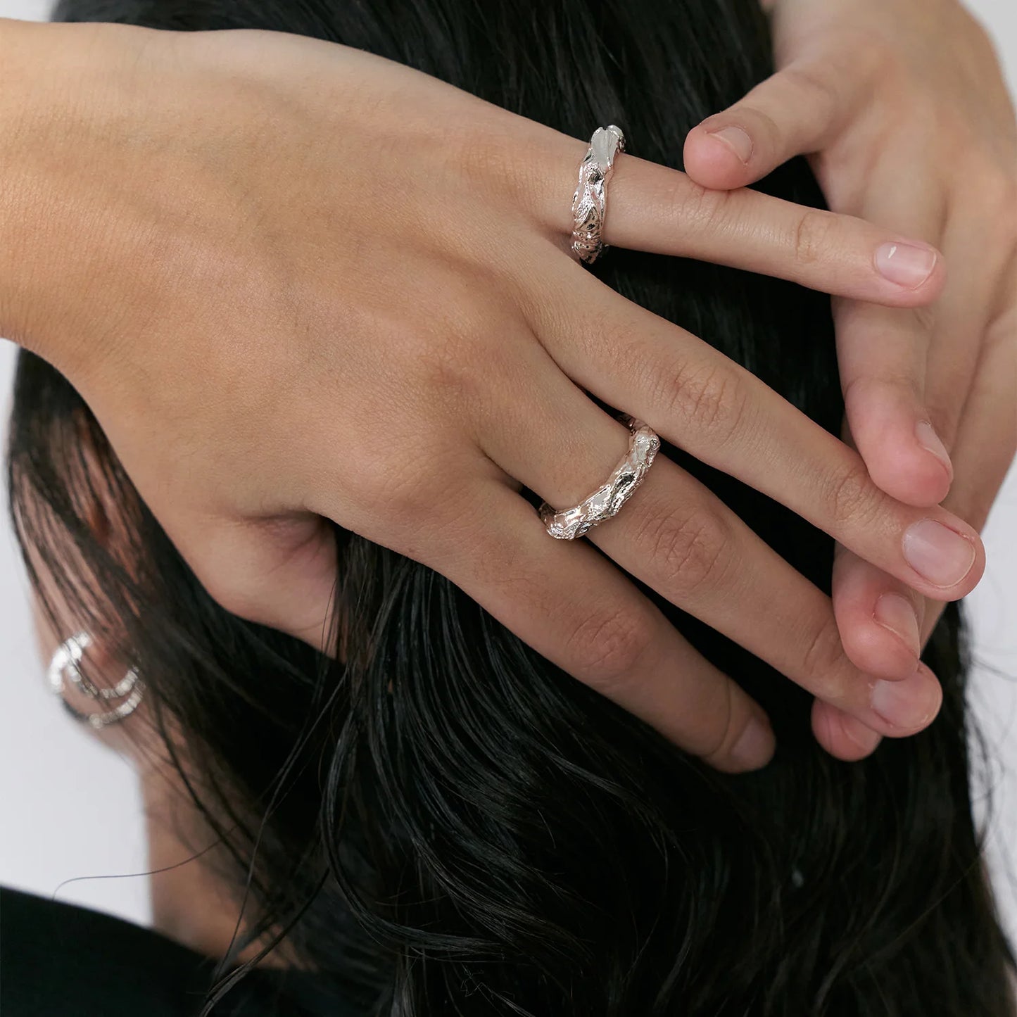 gehämmerter Ring, silber, Muli Collection