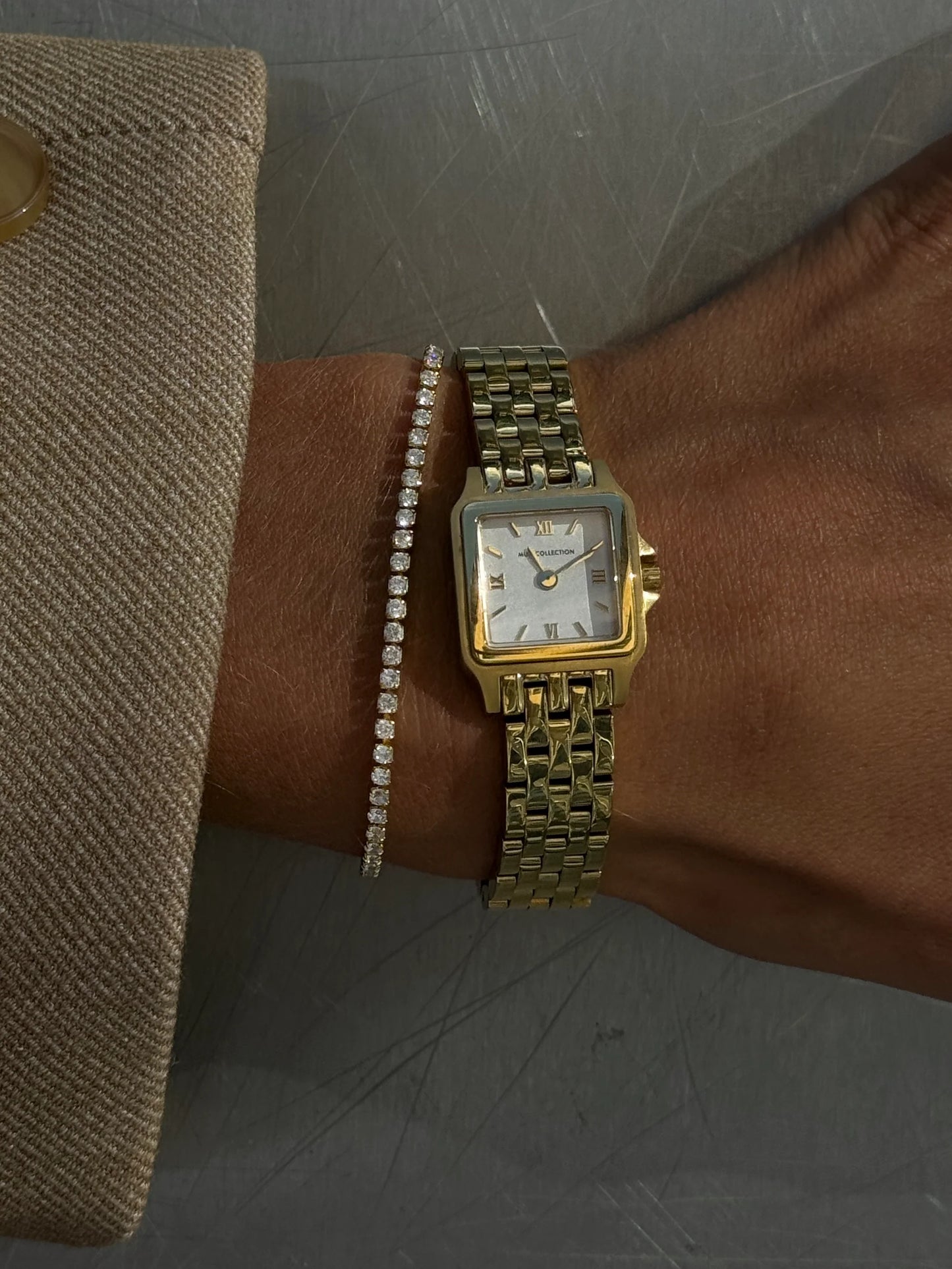 Thin Tennis Armband gold, Muli Collection