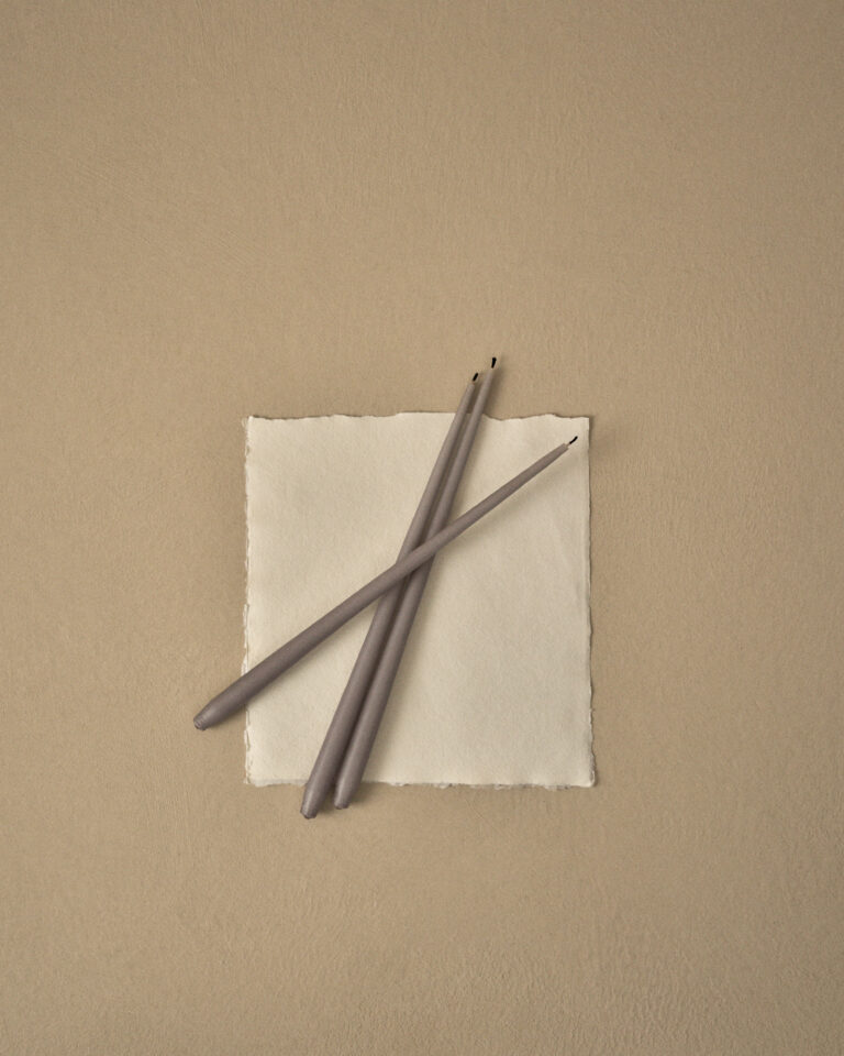 Stabkerze STOFF Nagel, Linen grey